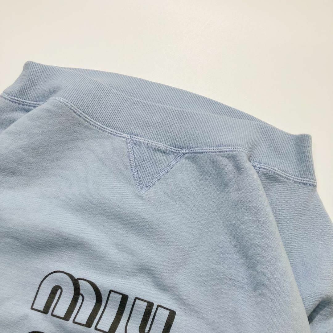 MIU MIU - MIU MIU スウェット 裏起毛 ロゴ ボートネック ペール MIU MIU - MIU MIU スウェット 裏起毛 ロゴ ボートネック ペール