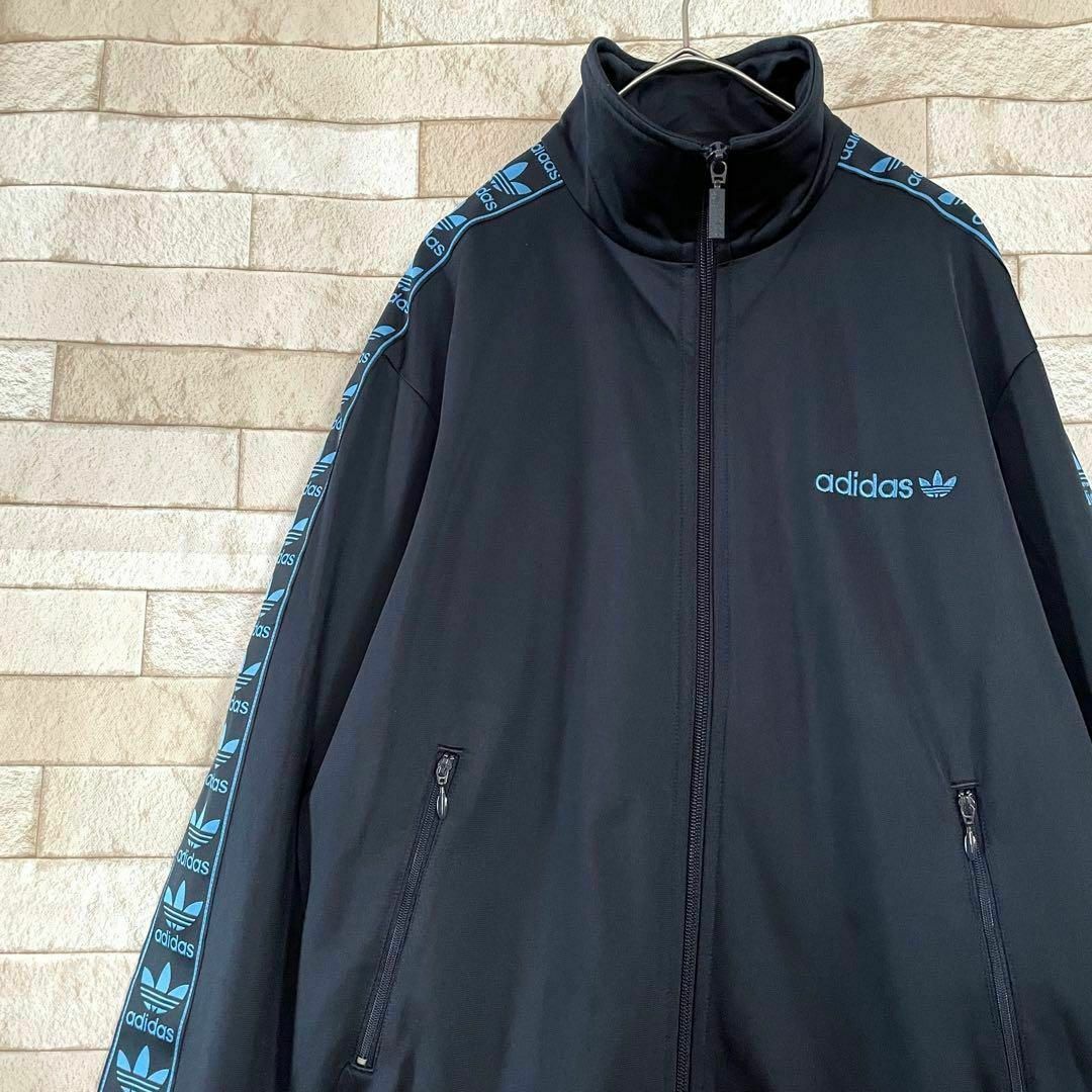 adidas(アディダス)のadidas アディダス ジャージ 刺繍 トレフォイル ロゴテープ 紺 M メンズのトップス(ジャージ)の商品写真