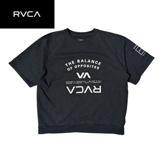 ルーカ(RVCA)のRVCA ブラック 半袖 ラグラン プリント スウェットトレーナー(スウェット)