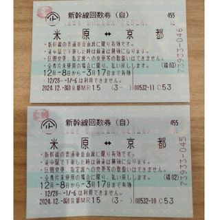 新幹線自由席回数券２枚組(鉄道乗車券)