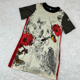 MONCLER - 【希少】MONCLER ワンピース 半袖シルク イタリア MONCLER - 【希少】MONCLER ワンピース 半袖シルク イタリア