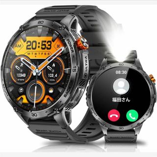 スマートウォッチ メンズ 丸型 1.75インチ超大画面 通話機能付き 軍用規格(腕時計(デジタル))
