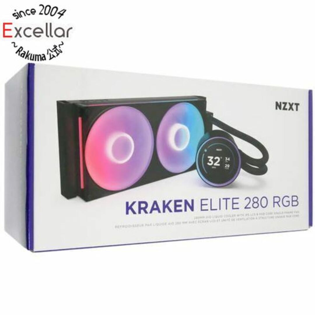 NZXT 簡易水冷CPUクーラー Kraken Elite 280 RGB RL-KR28E-B2 ブラック スマホ/家電/カメラのPC/タブレット(PCパーツ)の商品写真