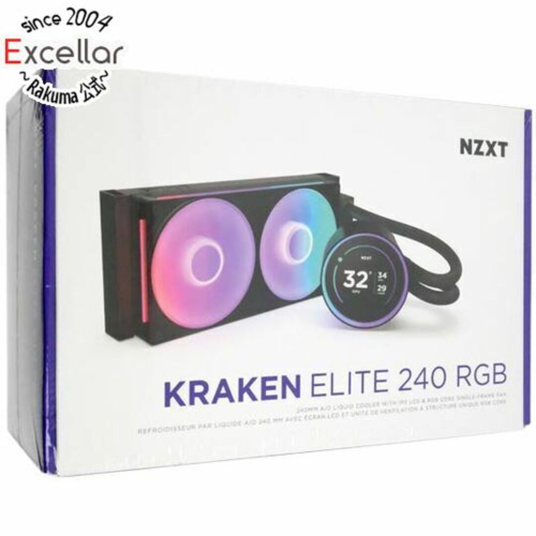 NZXT 簡易水冷CPUクーラー Kraken Elite 240 RGB RL-KR24E-B2 ブラック スマホ/家電/カメラのPC/タブレット(PCパーツ)の商品写真