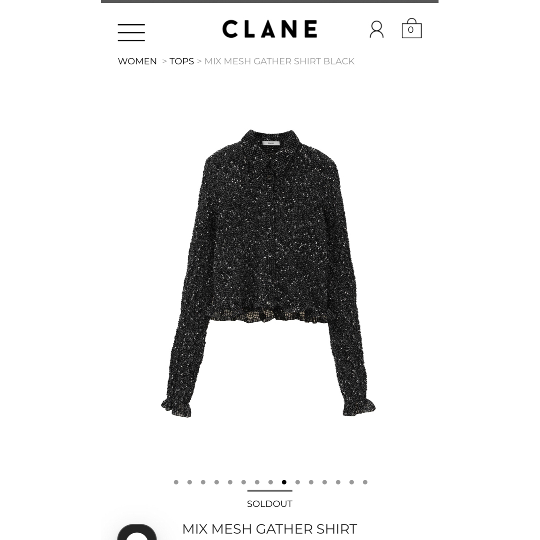 CLANE - Mix Mesh Gather Shirt CLANEの通販 by ゆな's shop CLANE - Mix Mesh Gather Shirt CLANEの通販 by ゆな's shop