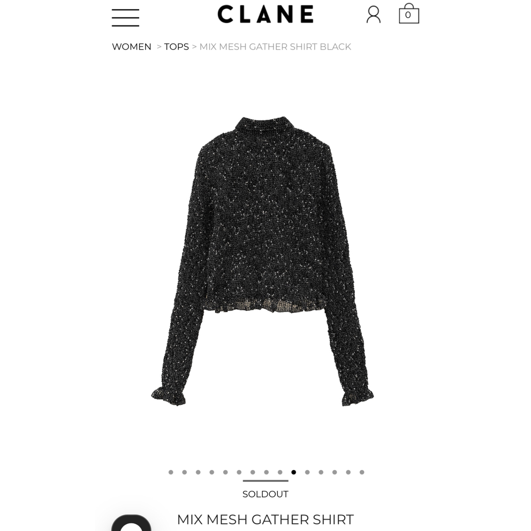 CLANE - Mix Mesh Gather Shirt CLANEの通販 by ゆな's shop CLANE - Mix Mesh Gather Shirt CLANEの通販 by ゆな's shop