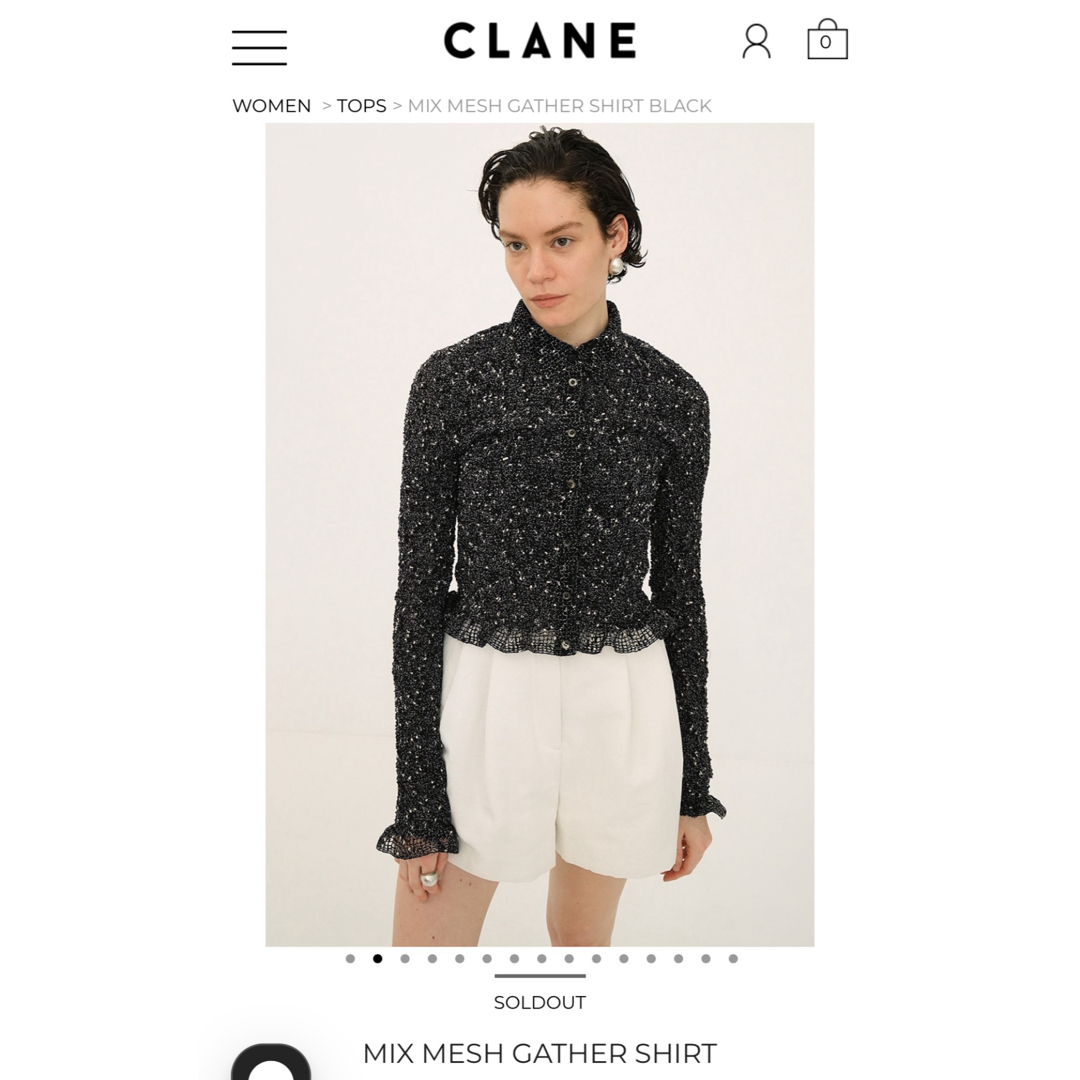 CLANE - Mix Mesh Gather Shirt CLANEの通販 by ゆな's shop CLANE - Mix Mesh Gather Shirt CLANEの通販 by ゆな's shop