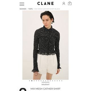 CLANE - Mix Mesh Gather Shirt CLANEの通販 by ゆな's shop CLANE - Mix Mesh Gather Shirt CLANEの通販 by ゆな's shop