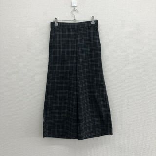 【grove】グローブ　黒・グレーのチェック　S　フレアパンツ　ワイドパンツ　カジュアル　ゆったり(その他)