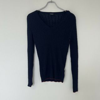 マックスアンドコー(Max & Co.)の【MAX&CO】マックスアンドコー　トップス　ニット　ブラック　Lサイズ　Vネック　長袖　薄手(ニット/セーター)