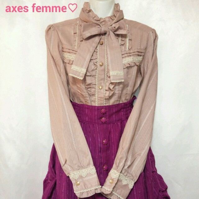 axes femme(アクシーズファム)の新品★難あり★axes femme★クラシカルブラウス★Ｌサイズ★送込 レディースのトップス(シャツ/ブラウス(長袖/七分))の商品写真