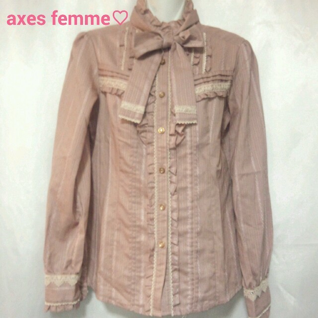 axes femme(アクシーズファム)の新品★難あり★axes femme★クラシカルブラウス★Ｌサイズ★送込 レディースのトップス(シャツ/ブラウス(長袖/七分))の商品写真