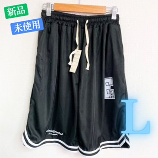 メンズ バスパン バスケット ハーフパンツ 半ズボン 速乾 ブラック(ショートパンツ)