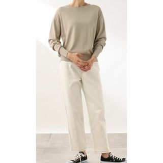 ザショップティーケー(THE SHOP TK)の未使用 THE SHOP TK 2wayオーガニックコットンニットライトベージュ(カットソー(長袖/七分))