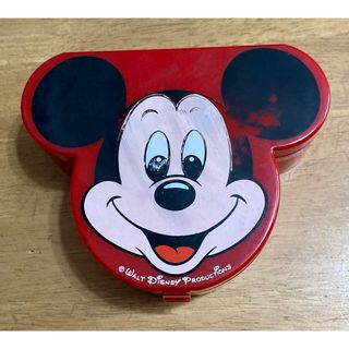 ミッキーマウス - ミッキーマウス　小物入れ　顔型　鏡付き　レトロ　※塗装剥げあり