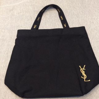 イヴサンローランボーテ(Yves Saint Laurent Beaute)のイブサンローラン☆トートバッグ☆黒×ピンク(エコバッグ)