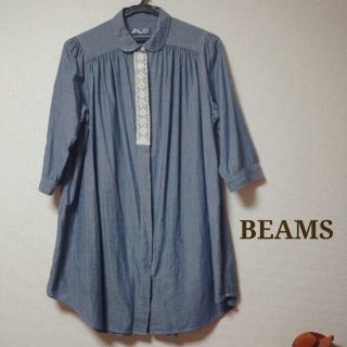 ビームス(BEAMS)のデニムシャツワンピース♡(ミニワンピース)