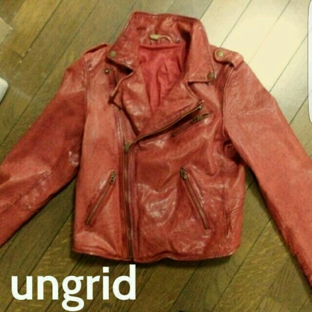 Ungrid(アングリッド)のUngrid♡レザーライダースジャケット(レッド) レディースのジャケット/アウター(ライダースジャケット)の商品写真
