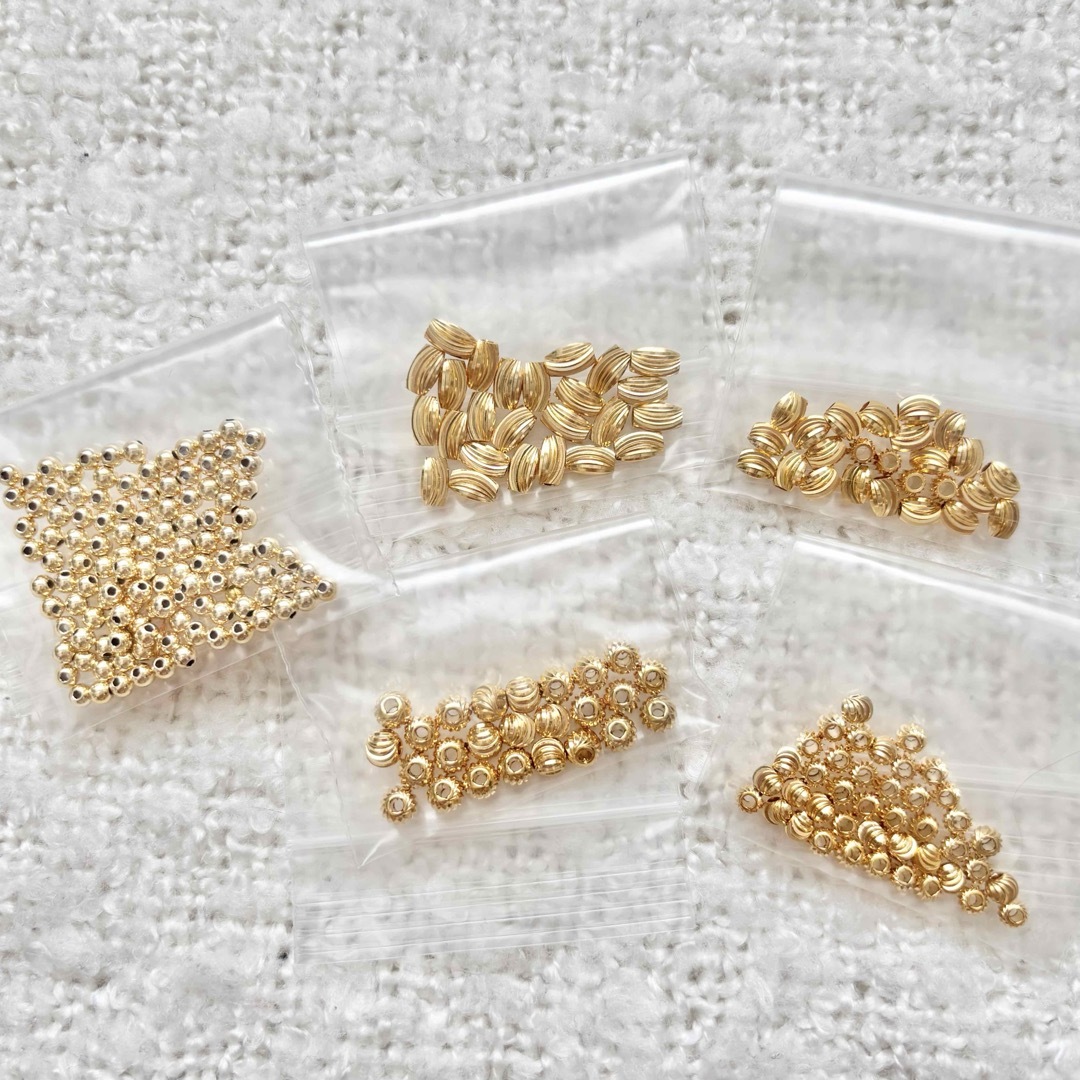 K16GP 16金 ハンドメイド アクセサリー パーツ セット まとめ売り ハンドメイドの素材/材料(各種パーツ)の商品写真