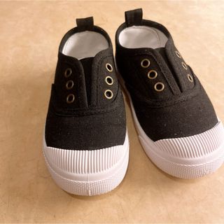 【ほぼ未使用】キッズ 靴 スリッポン 黒 ブラック 16.5cm(スリッポン)