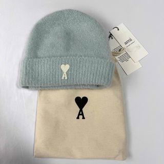 AMI★ニットビーニー ami - ami アミ ニットキャップ・ビーニー - 赤 【古着】【中古
