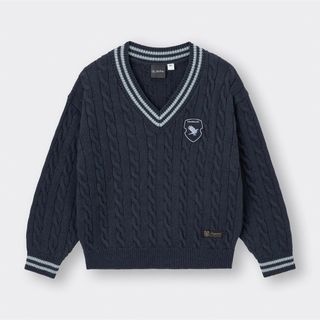 GU - GUコラボ ハリーポッター スリザリン Vネックセーター GU - GUコラボ ハリーポッター スリザリン Vネックセーター