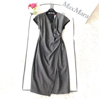 極美品‼️【マックスマーラ】42カシュクールワンピース巻き 極美品‼️【マックスマーラ】42カシュクールワンピース巻き