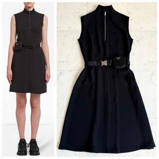 PRADA - PRADA Re-Nylon ロゴプレート エプロンフラップ ミニ PRADA - PRADA Re-Nylon ロゴプレート エプロンフラップ ミニ