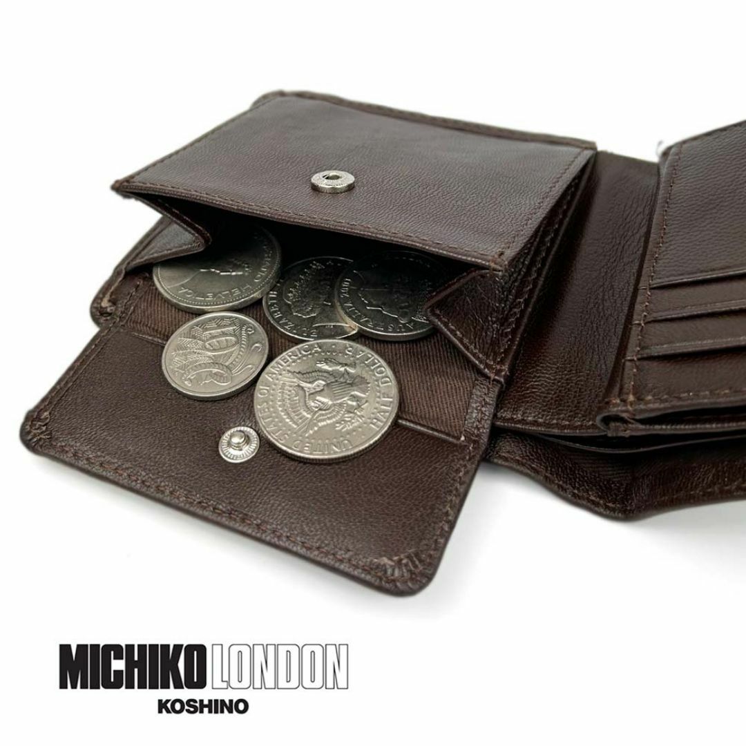 MICHIKO LONDON(ミチコロンドン)のMICHIKO LONDON ミチコロンドン 山羊革 リアルレザー 二つ折り財布 メンズのファッション小物(折り財布)の商品写真
