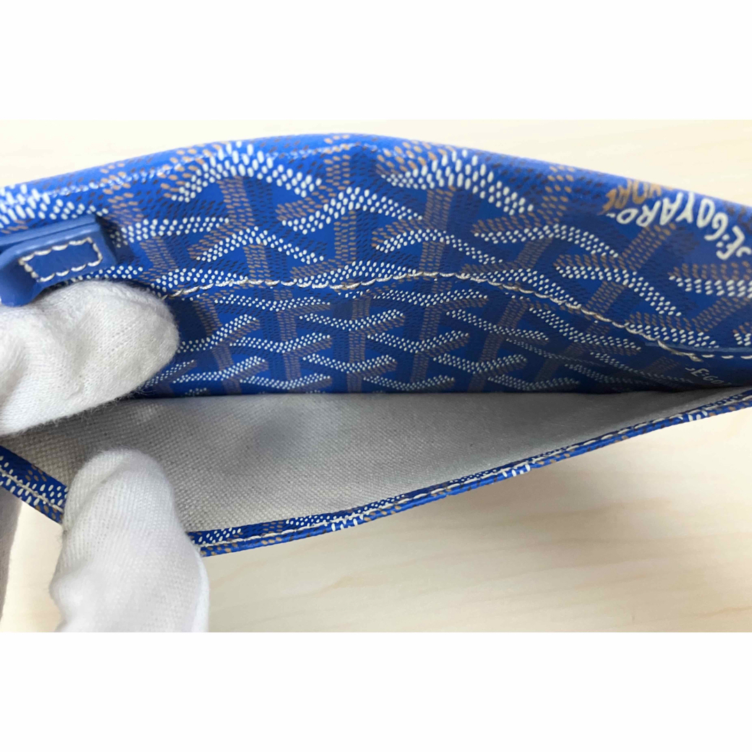 Goyard 青 レザー サンルイ ポーチ