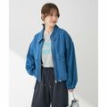 【インディゴ】【F】・ELENCARE DUE デニムステンカラーブルゾン