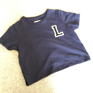 ラグナムーン(LagunaMoon)の専用！ラグナムーン クロップドTシャツ ネイビー(Tシャツ(半袖/袖なし))