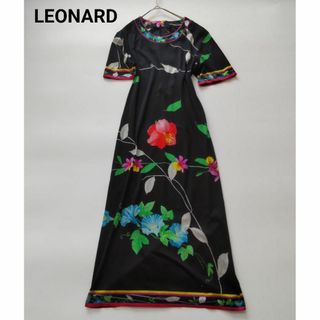 LEONARD - 美品 レオナール ベルト ワンピース ロング 花柄 LEONARD - 美品 レオナール ベルト ワンピース ロング 花柄