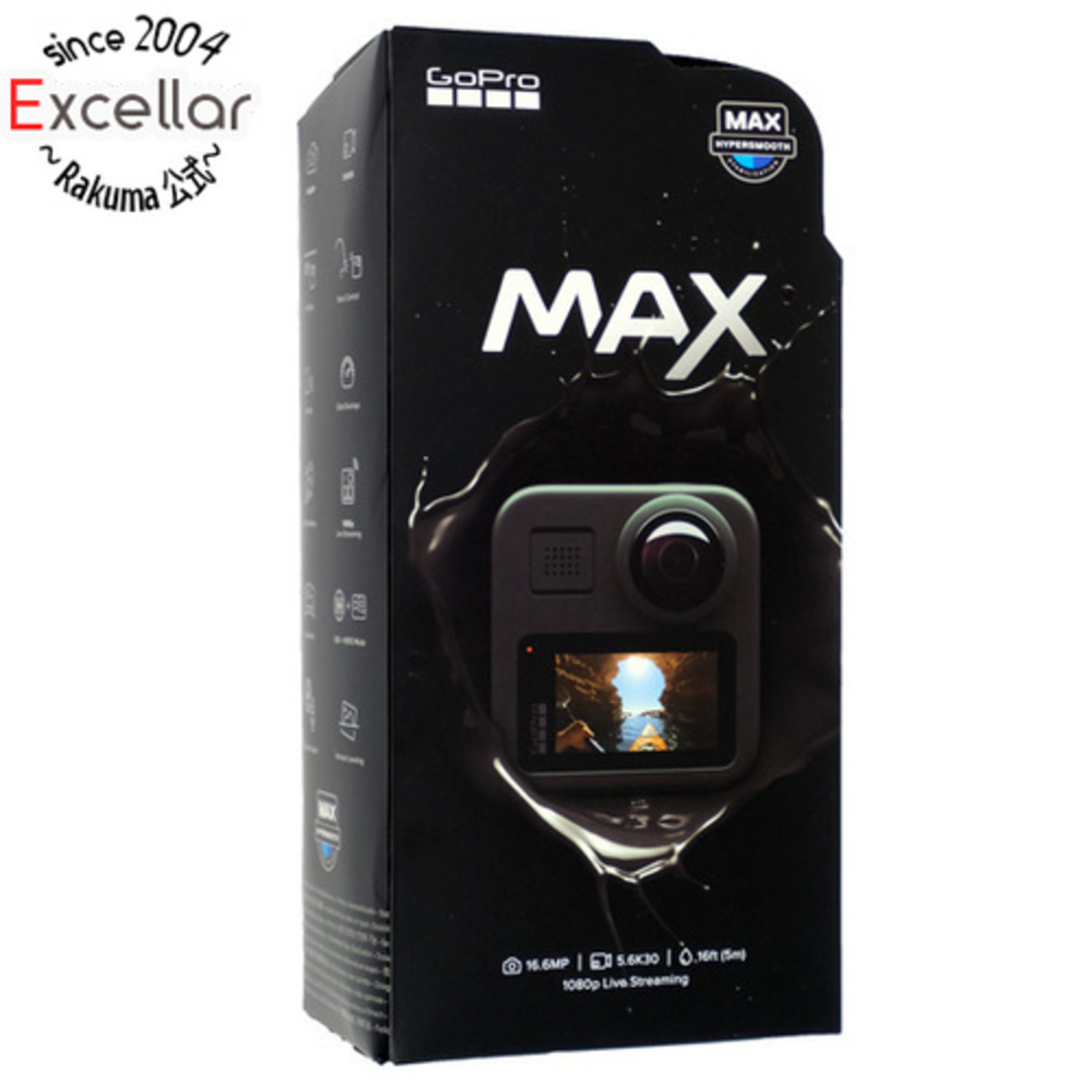 GoPro(ゴープロ)の【新品訳あり(箱きず・やぶれ)】 GoPro ウェアラブルカメラ MAX CHDHZ-202-FX スマホ/家電/カメラのカメラ(ビデオカメラ)の商品写真