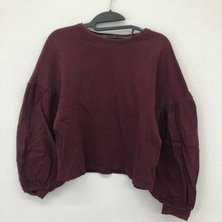【Bershka】ベルシュカ　赤・紫系　XS　長袖トップス　無地　シンプル　ドロップショルダー(その他)