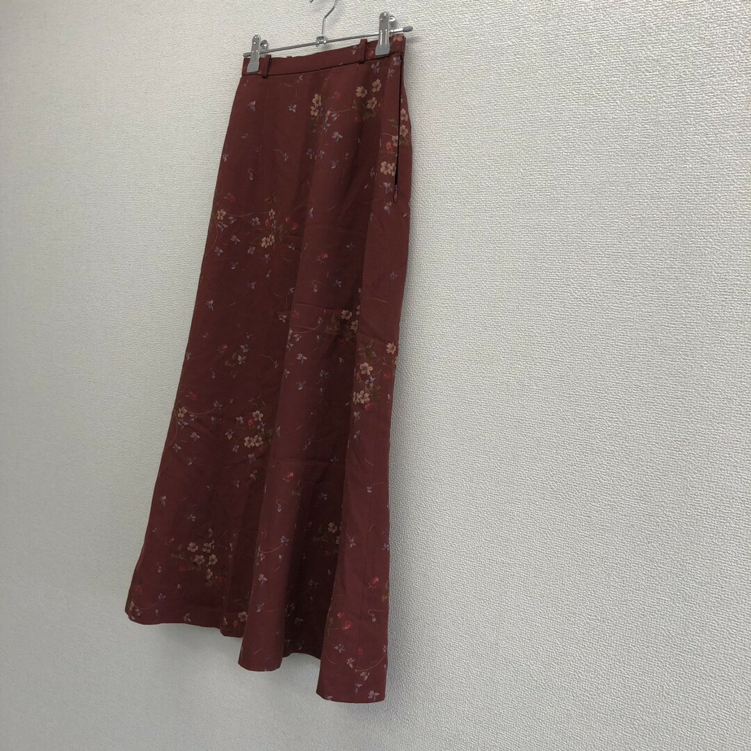 【Lyon】リヨン　赤茶色　花柄　58～63　ロングスカート　Aライン　カジュアル　ボトムス レディースのスカート(ロングスカート)の商品写真