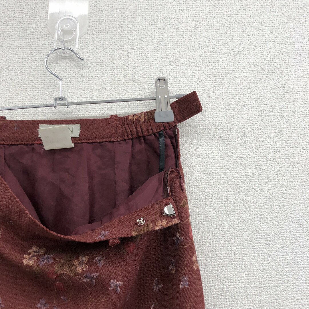 【Lyon】リヨン　赤茶色　花柄　58～63　ロングスカート　Aライン　カジュアル　ボトムス レディースのスカート(ロングスカート)の商品写真