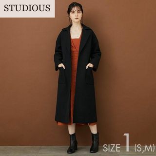 【STUDIOUS】ウールニードルベルテッドコート／ブラック／黒系(チェスターコート)