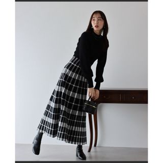ブルーイースト(BLUEEAST)のBLUEEAST チェックジャガードニットワンピース(ロングワンピース/マキシワンピース)