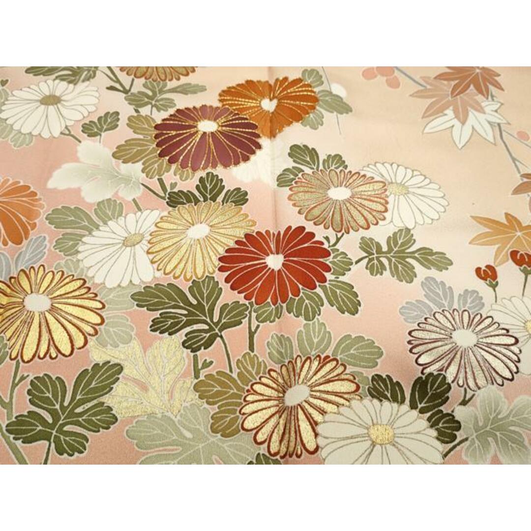 平和屋着物○訪問着 刺繍 草花文 たたき染め 金彩 正絹 逸品 平和屋着物○訪問着 刺繍 草花文 たたき染め 金彩 正絹 逸品