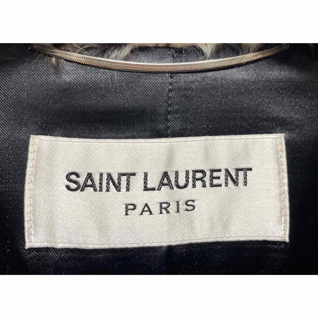 SAINT LAURENT(サンローラン)の15AW サンローランパリ リアルファー 毛皮コート 46 チェスターコート メンズのジャケット/アウター(チェスターコート)の商品写真