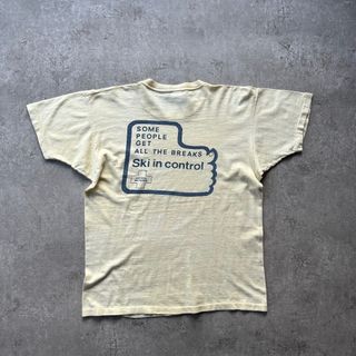 チャンピオン(Champion)の70s チャンピオン tシャツ USA製 L ライトイエロー バックプリント(Tシャツ/カットソー(半袖/袖なし))