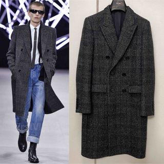 CELINE - 19AW Celine ツイードチェック チェスターコート 48 CELINE - 19AW Celine ツイードチェック チェスターコート 48