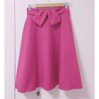 シマムラ(しまむら)の♡ピンク カラースカート フロントリボン♡(ひざ丈スカート)