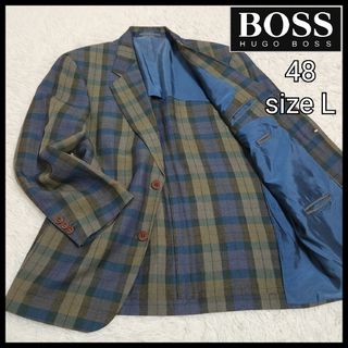 HUGO BOSS - HUGO BOSS テーラードジャケット サイズ52 ツイード HUGO BOSS - HUGO BOSS テーラードジャケット サイズ52 ツイード