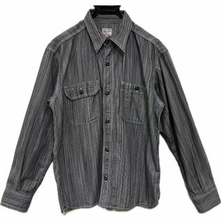 モモタロウジーンズ(MOMOTARO JEANS)の＊桃太郎ジーンズ 絣調インディゴ 長袖ワークシャツ 40(ジャージ)