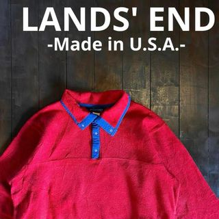 ランズエンド(LANDS’END)のUSA製！【LANDS' END ランズエンド】プルオーバーフリース スナップT(その他)