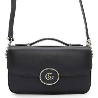 グッチ(GUCCI)のグッチ ショルダーバッグ PETITE GG ミニ レザー 739722 GUCCI ハンドバッグ 黒(ショルダーバッグ)