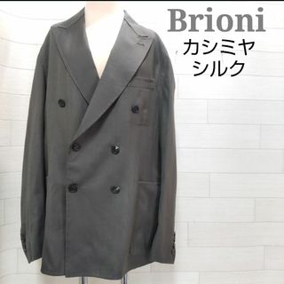 Brioni - Brioni テーラードジャケット 50(XL位) グレーx黒 Brioni - Brioni テーラードジャケット 50(XL位) グレーx黒