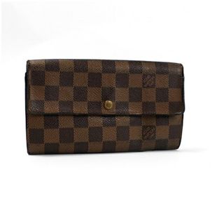 ルイヴィトン(LOUIS VUITTON)のルイヴィトン ダミエ ポルトフォイユ サラ 二つ折り長財布 N61724 中古 Bランク LOUIS VUITTON ｜レディース 女性 ブランド LV カード2枚 【ネコポス送料無料】(財布)